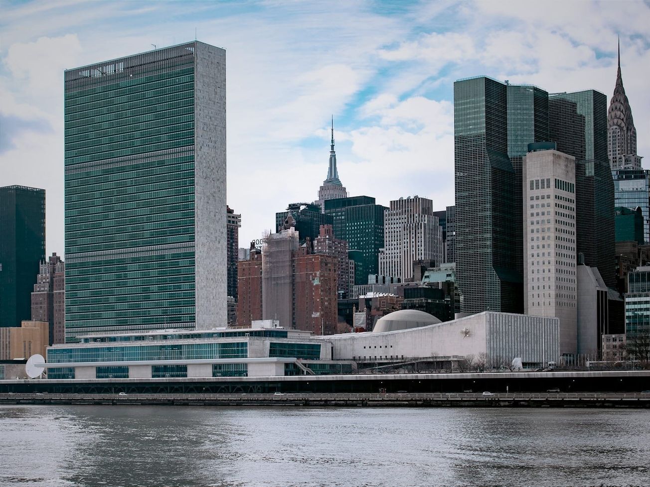 The 38th floor of the United Nations Secretariat building, at left, in New York houses the private office suite and conference rooms of the U.N. secretary-general. 