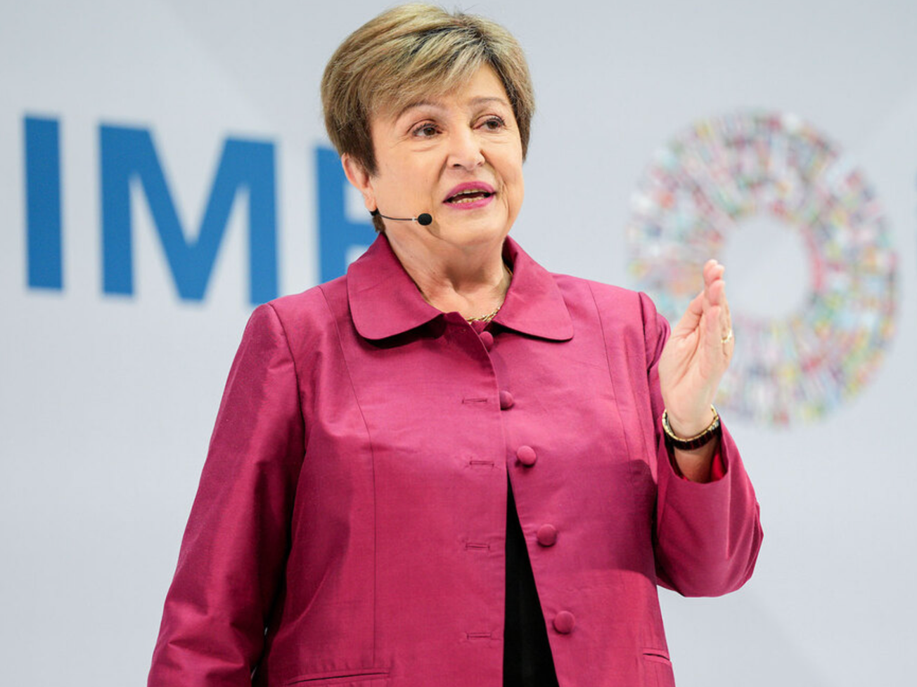 IMF Managing Director Kristalina Georgieva speaks at the start of the 2026 Spring Meetings in Washiington. 