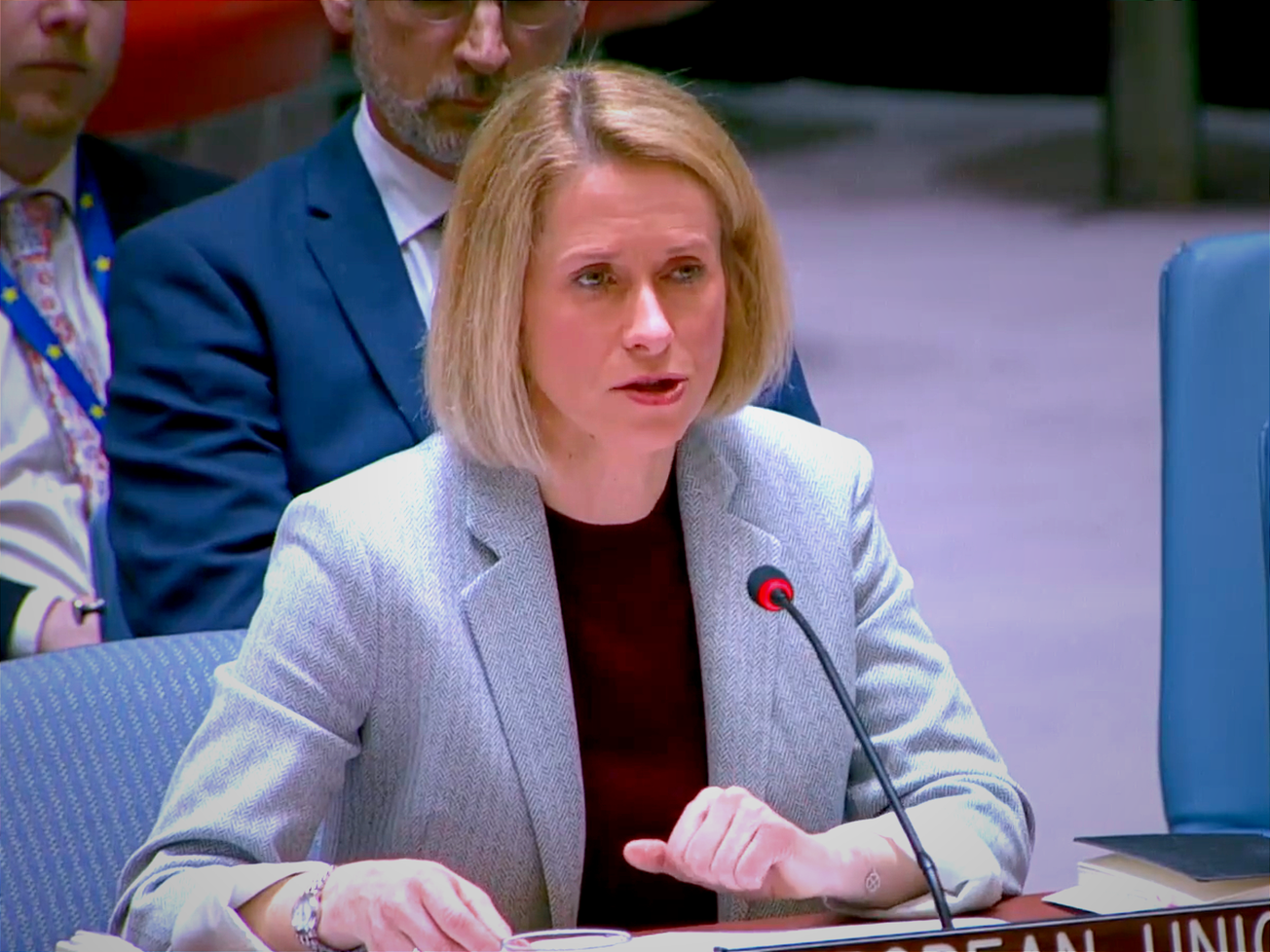 E.U. foreign policy chief Kaja Kallas highlights the E.U.’s role in supporting multilateral efforts during a U.N. Security Council session.