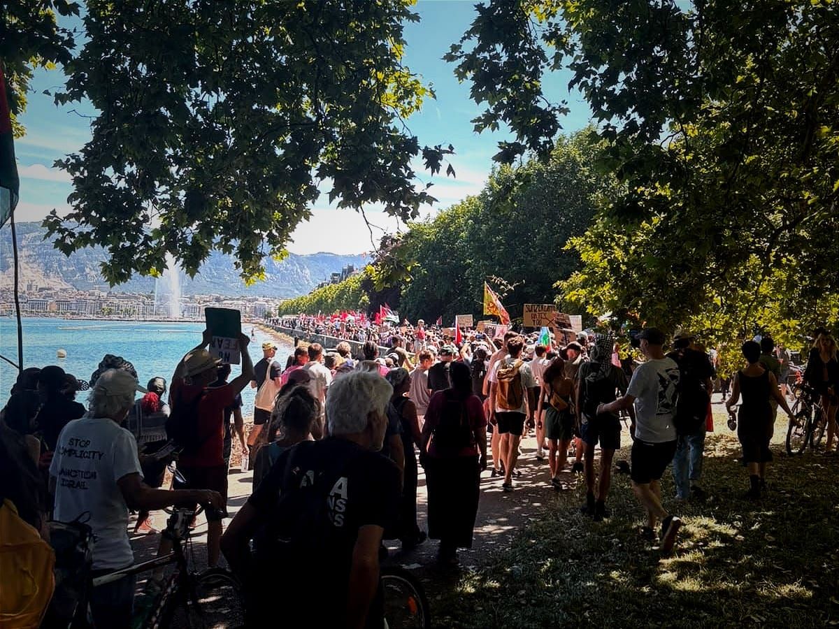 Demonstrators mass in Geneva as G7 gathers across border in France