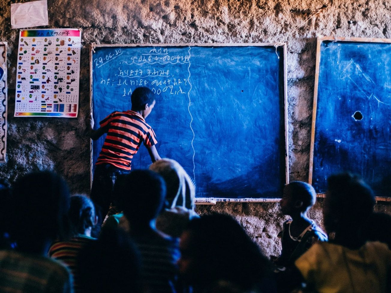 Children in school at Tigray, Ethiopia, in 2022, when catastrophic hardships persisted due to the civil conflict and a severe humanitarian blockade. 