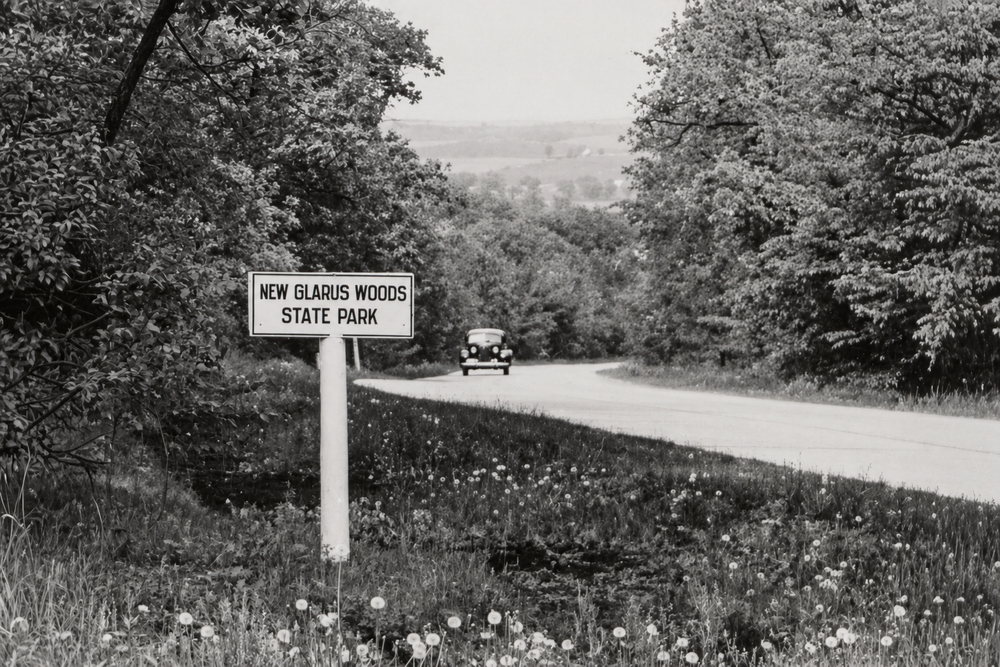 Historic Photo: A Different Highway 69 at New Glarus Woods