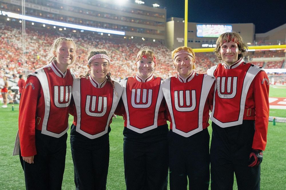 Five New Glarus Alumni March with UW Band