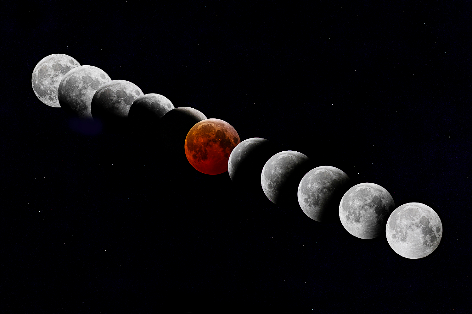 Blood Moon Lunar Eclipse Above New Glarus Sky March 3