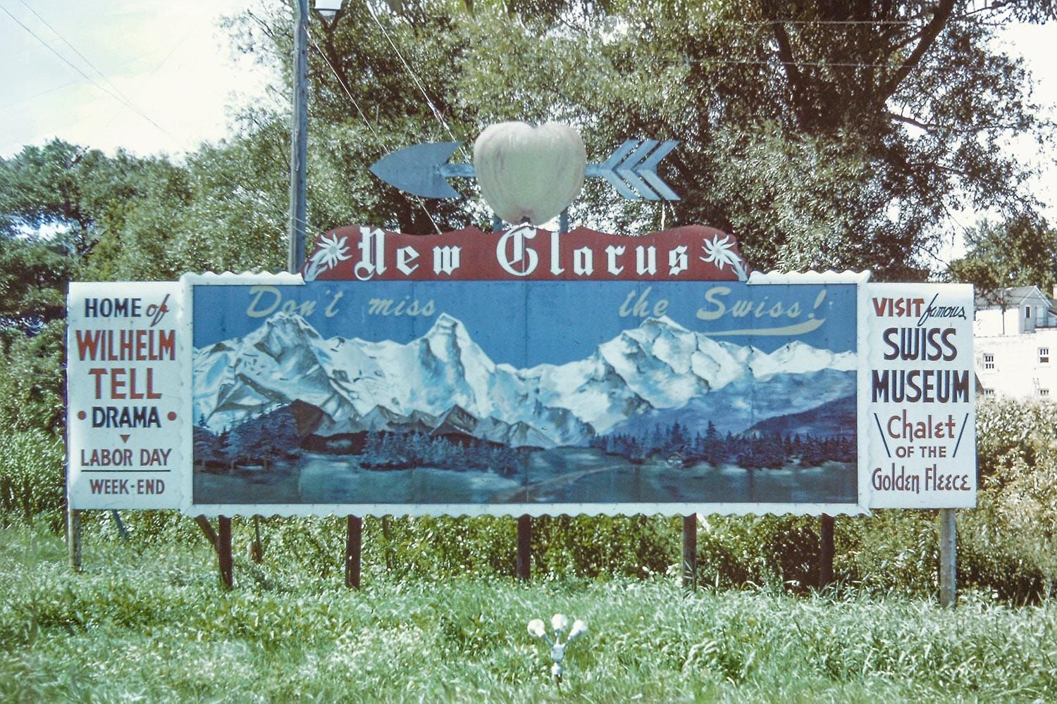 Historic Photo: Welcome to New Glarus Sign, 1961