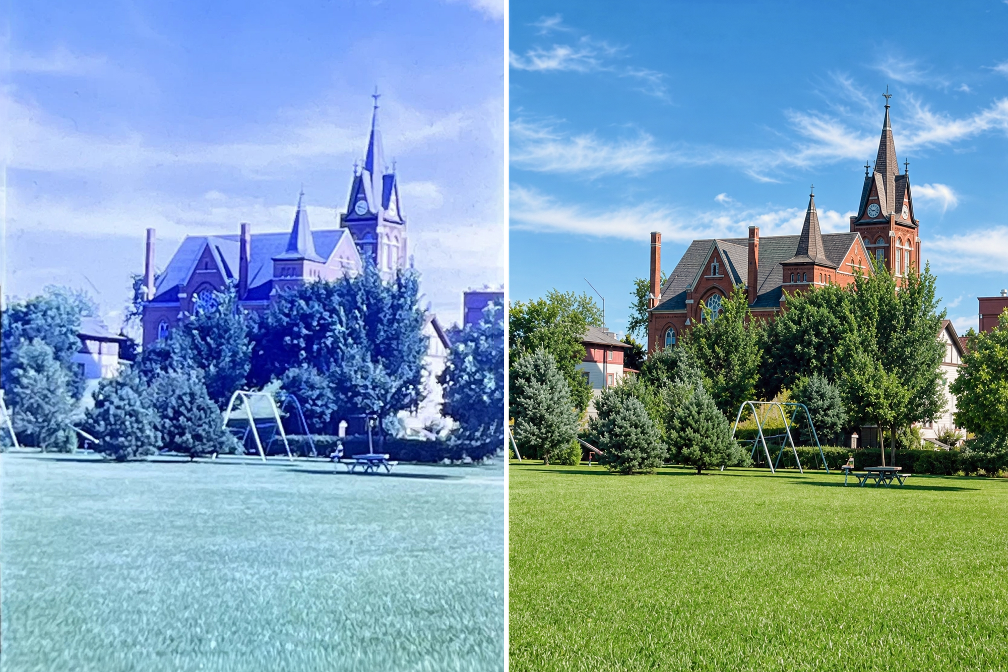 Historic Photo: A Lost View of Swiss Church and Village Park