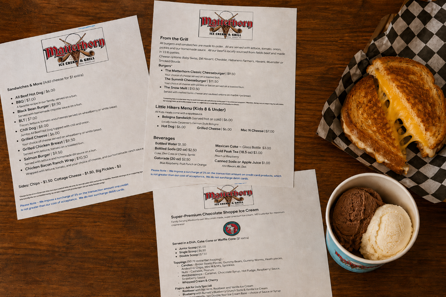 Matterhorn Ice Cream & Grill Shares Its New Menu in New Glarus
