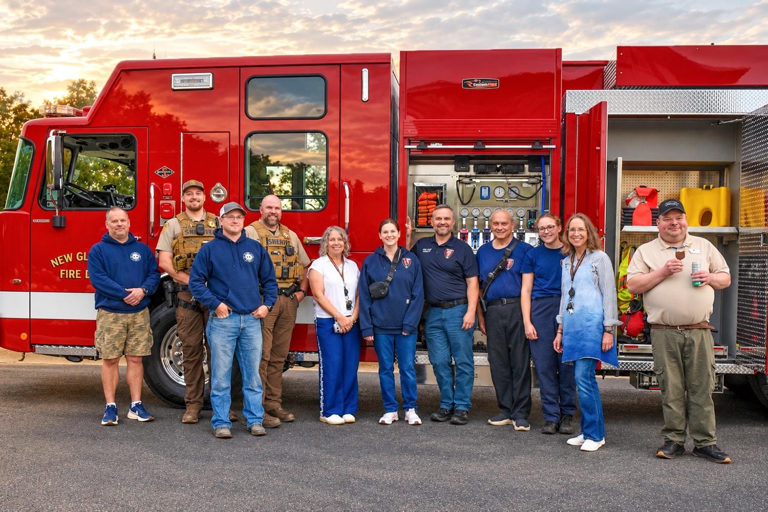 New Glarus First Responders Visit Prairie Haus
