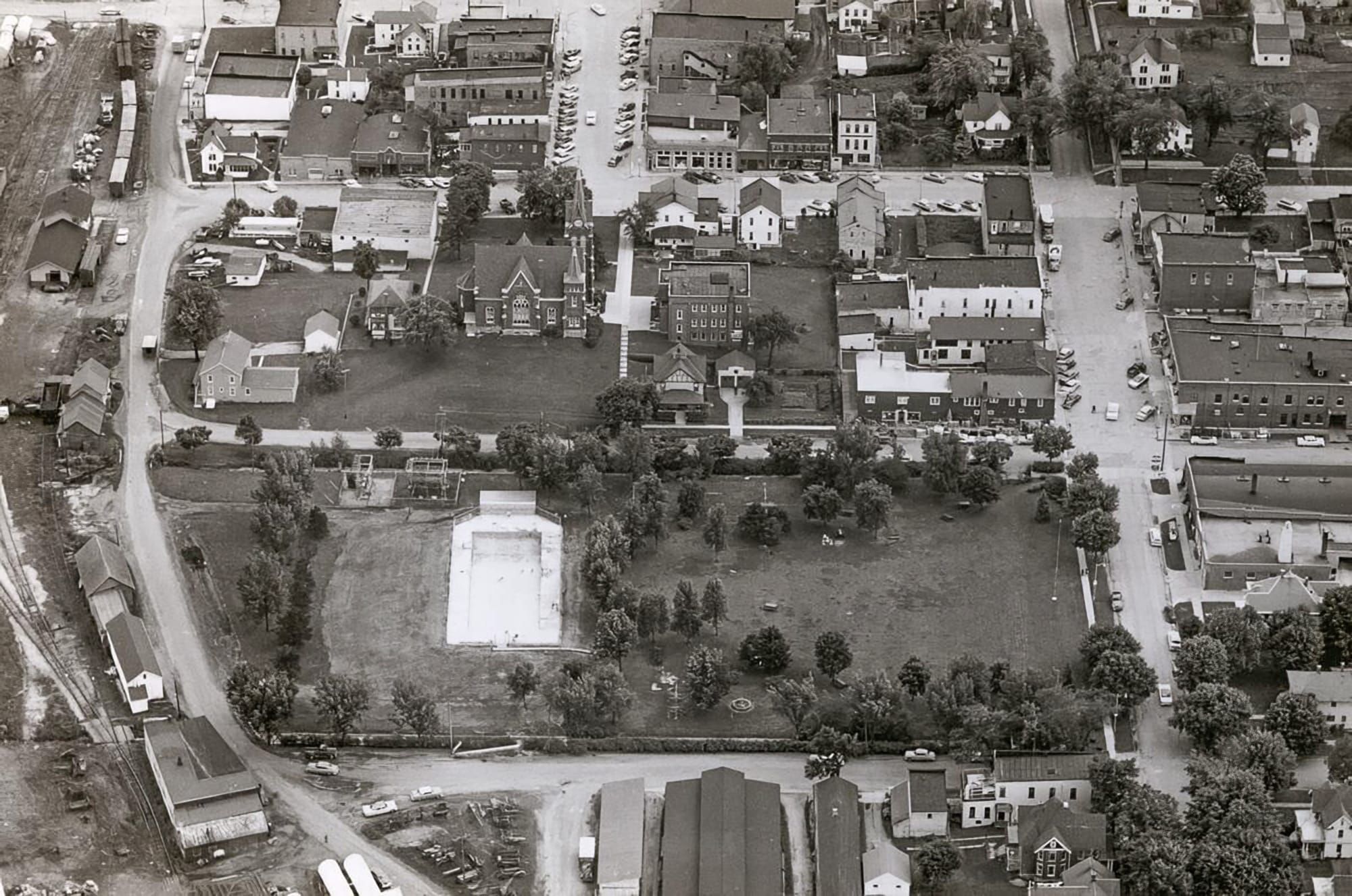 Historic Photo: Downtown New Glarus from Above in 1957