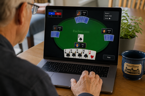 Help New Glarus Cares by Playing Euchre Online