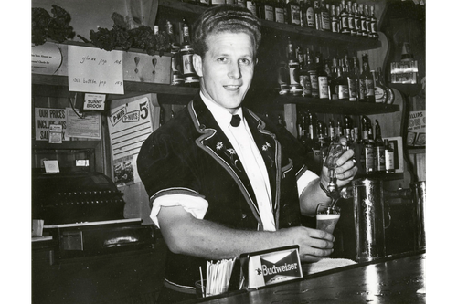 Historic Photo: Robbie Schneider Behind the Bar