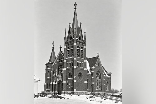 Historic Photo: Swiss Church During Construction