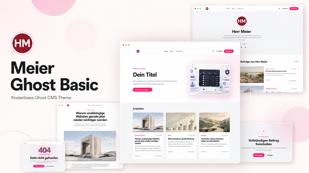 Vorschau des Ghost Themes Ghost Basic Theme