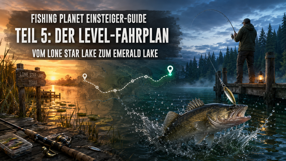 Fishing Planet Einsteiger-Guide (Teil 5): Der Level-Fahrplan – Vom Lone Star Lake zum Emerald Lake