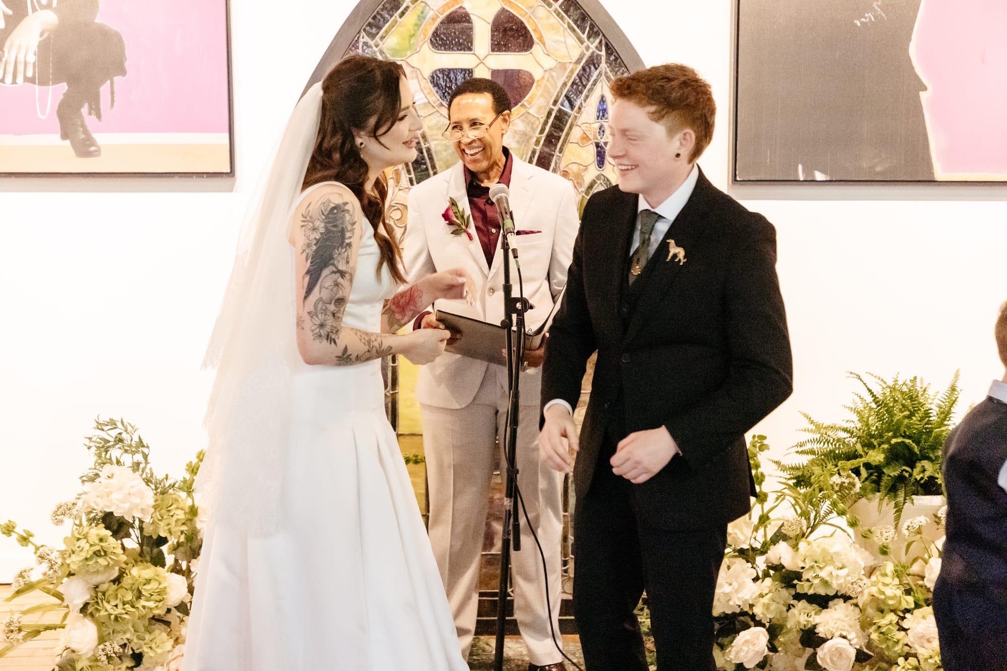 Lauren and Sage Castleberry during their ceremony, officiated by Jill of Jillori