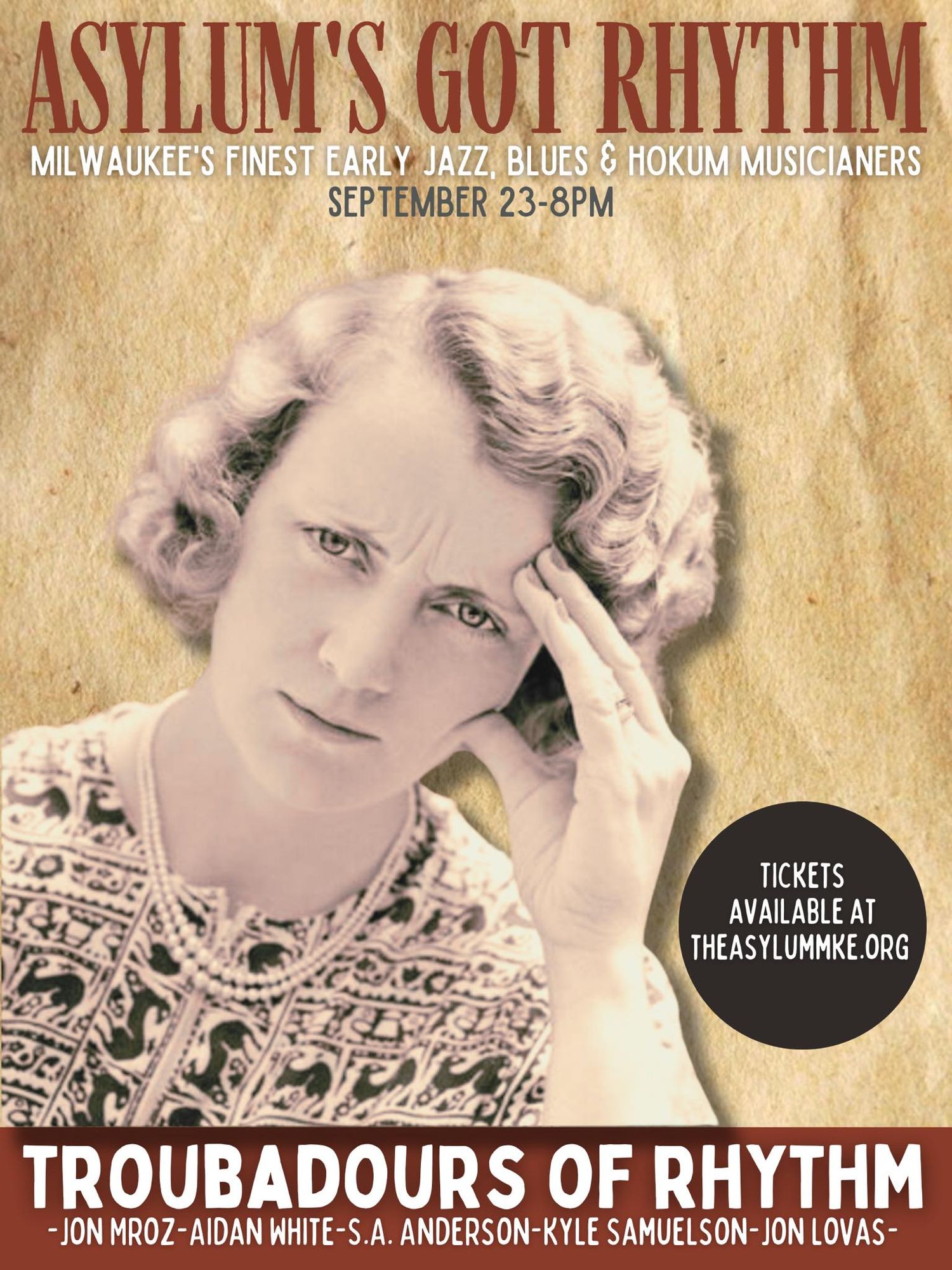 Registration CLOSED -Troubadours Of Rhythm -Milwaukee debut!