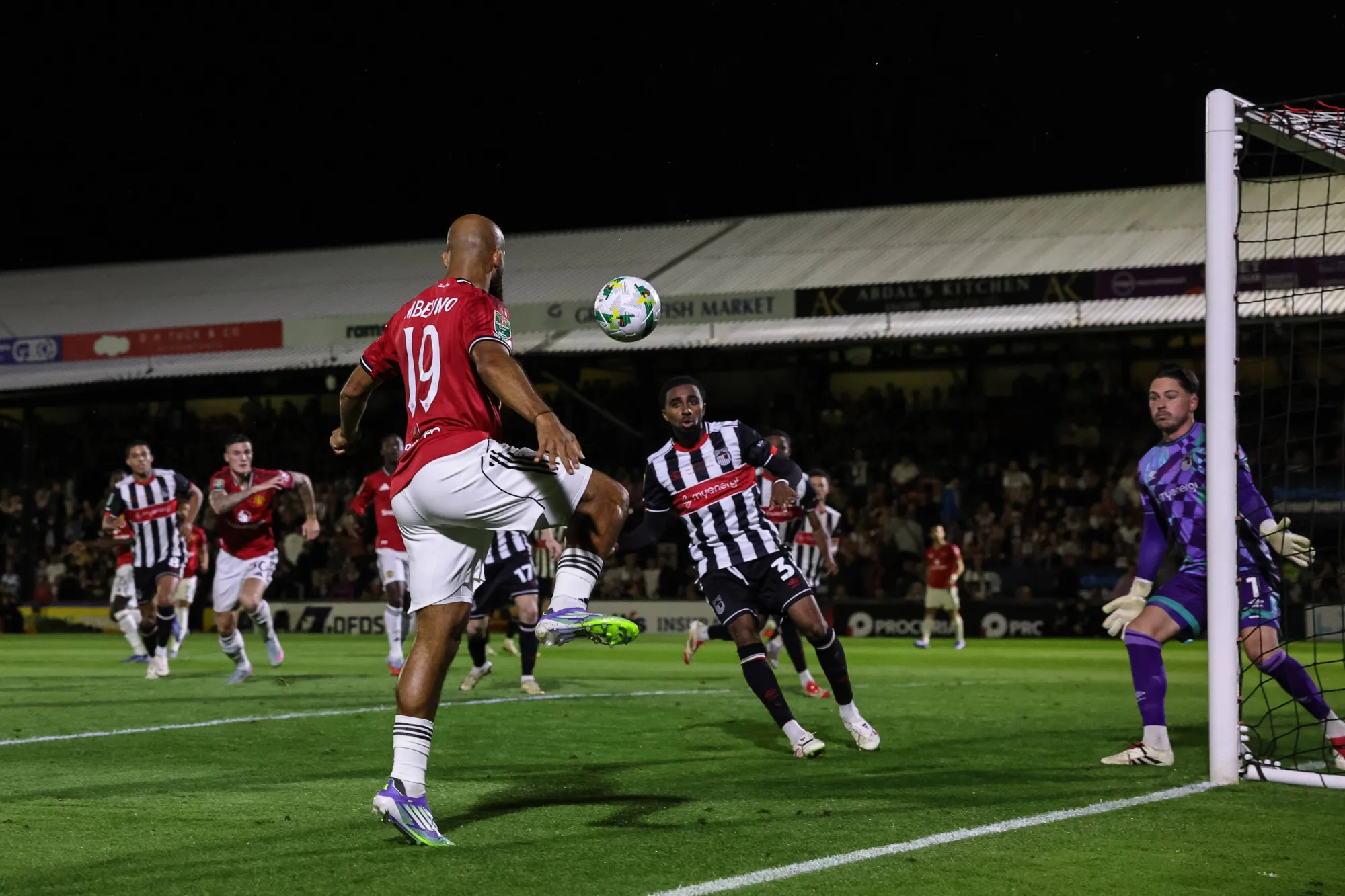 Bryan Mbeumo in action for Manchester United against Grimsby Town