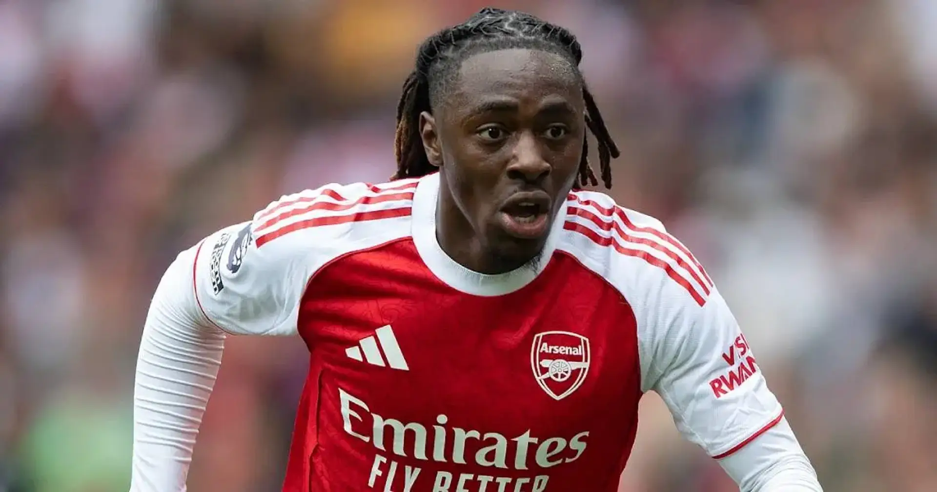 Eberechi Eze in action for Arsenal against Man City at the Emirates Stadium