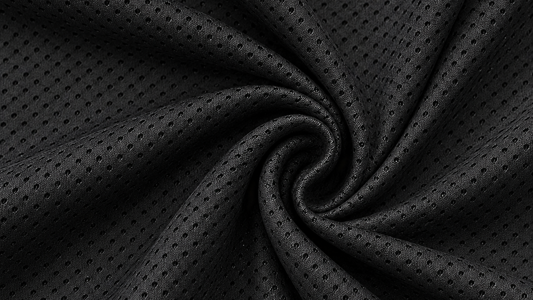 A swatch of synthetic mesh fabric