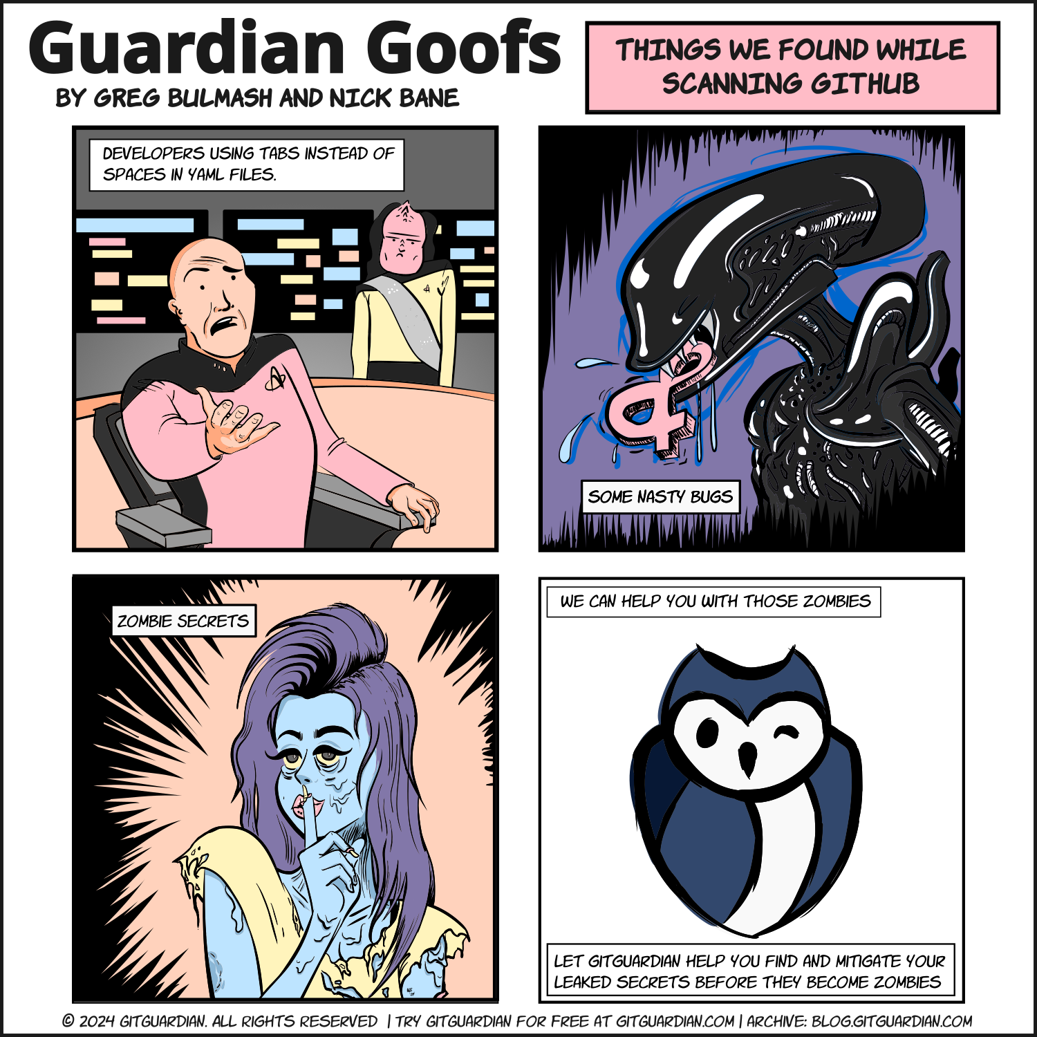 Developers using tabs instead of spaces in YAML files, some nasty bugs, and zombie secrets