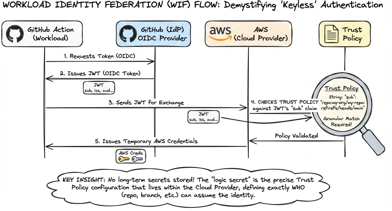 "workload identity federation flow chart"
