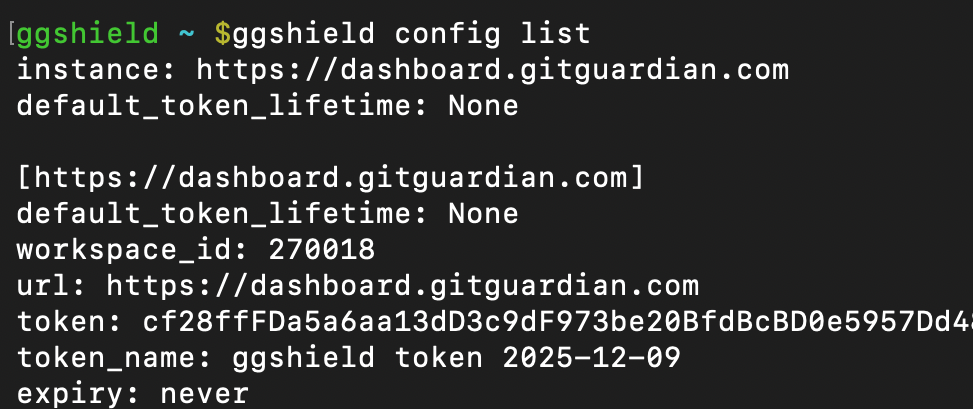 ggshield config list