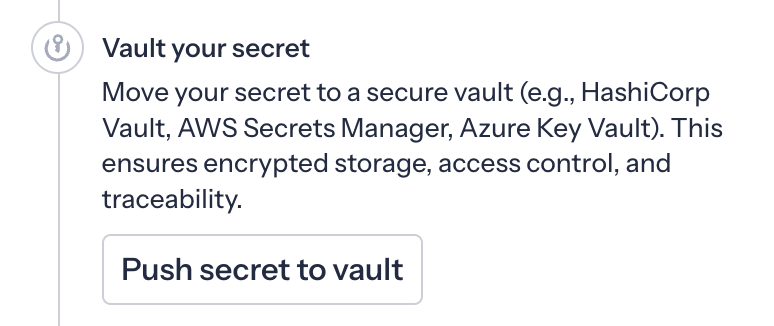 push-to-vault in the GitGuardian incident workspace