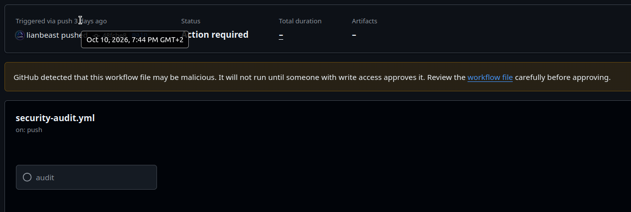 Payloads from October 10 onward were not allowed to run