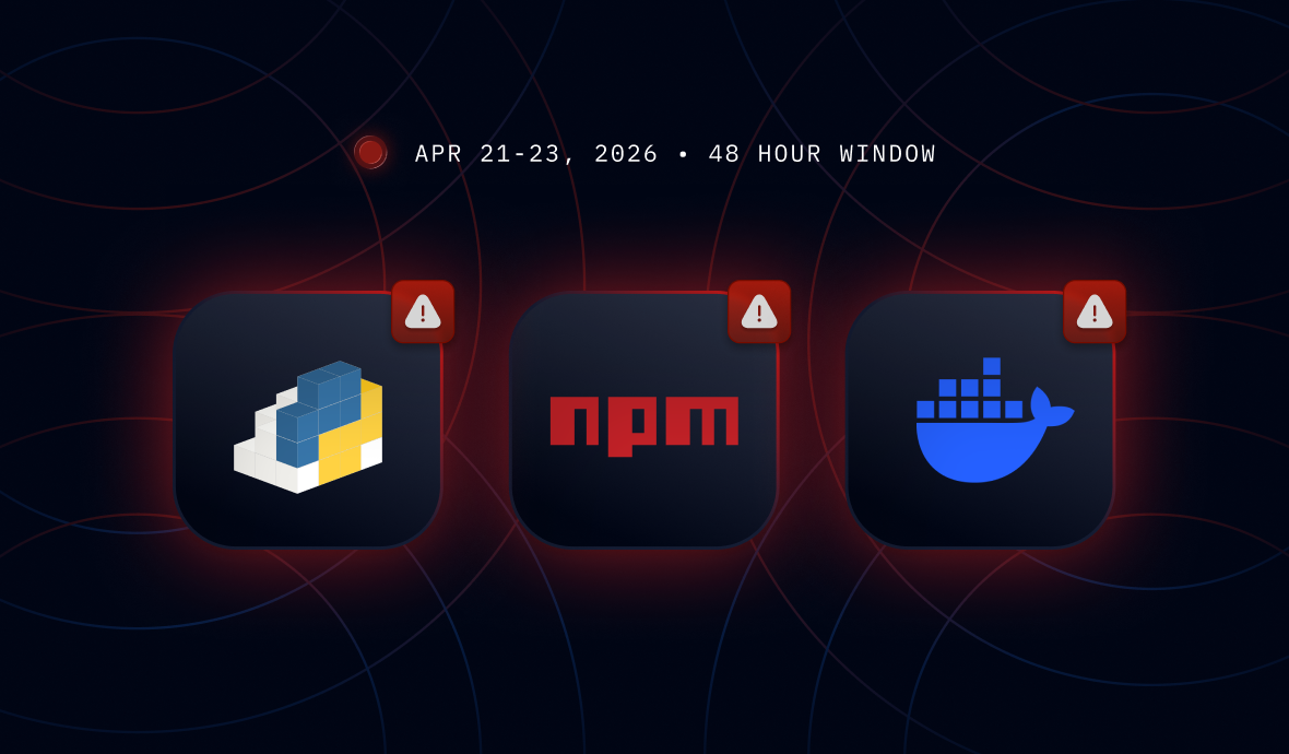 No Off Season: Three Supply Chain Campaigns Hit npm, PyPI, and Docker Hub in 48 Hours