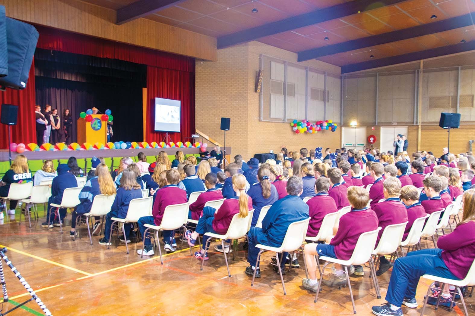 Listening intently ... Kids from the three local high schools gathered to listen to guest speakers and the Live4Life crew. 

