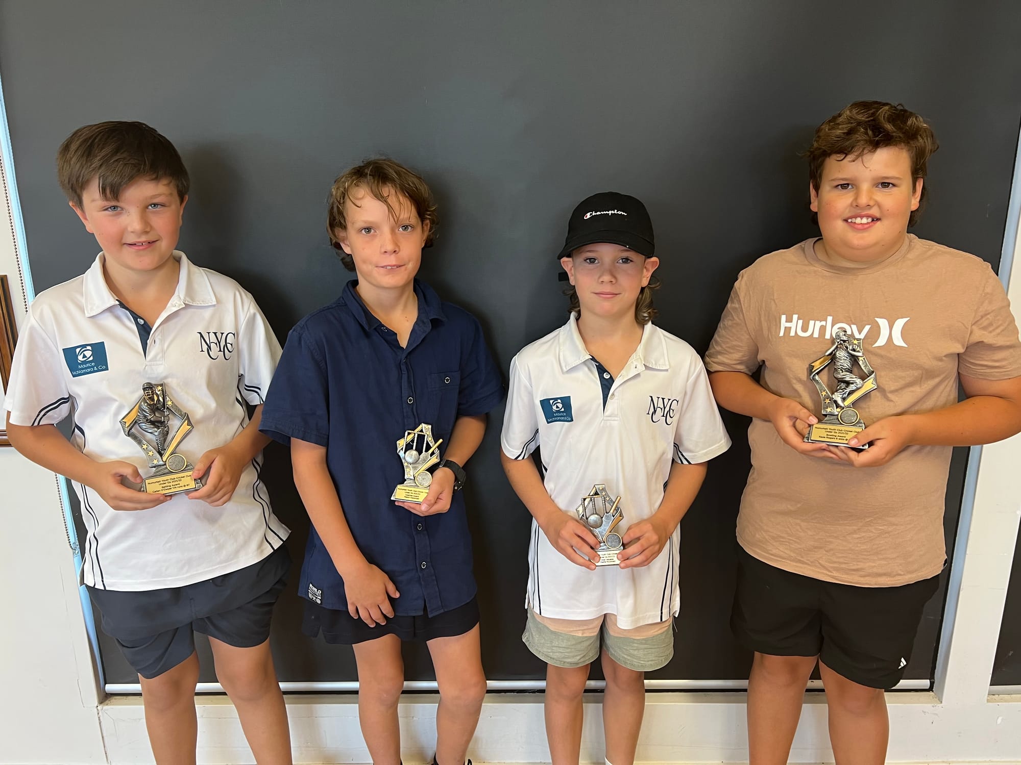 Young pups... (From left): Cal O'Dwyer, Mason Alexander, Charlie McDonald and Kade Rogers. 