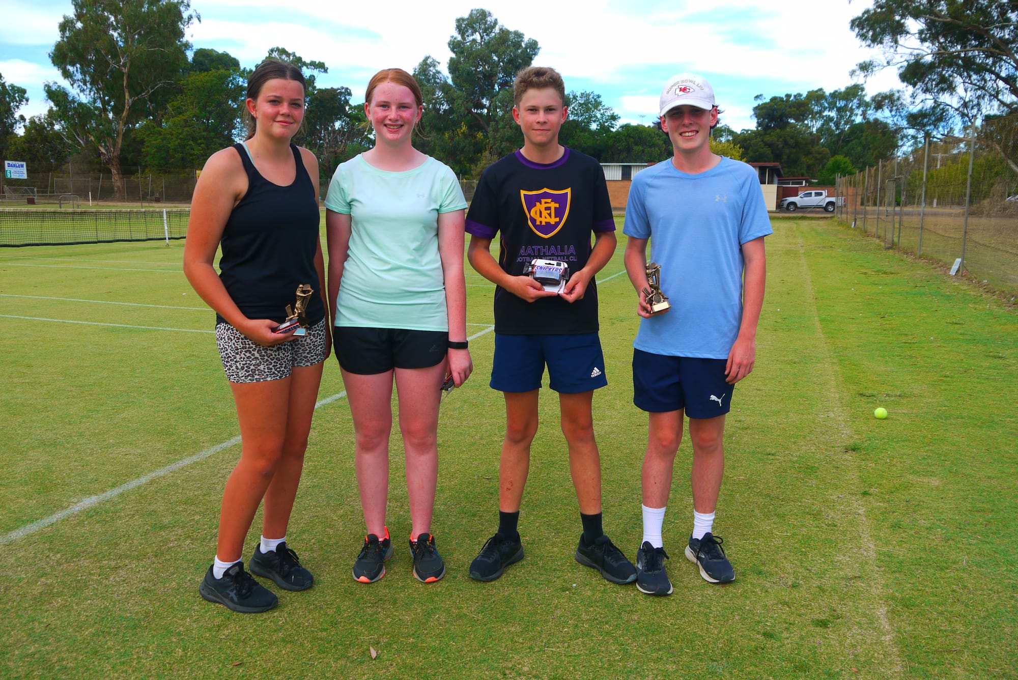 Rising stars... Under 14s winners and runners-up (from left); Bridie Wilson, Katie Halden, Levi Lewer and Pat Ryan. 
