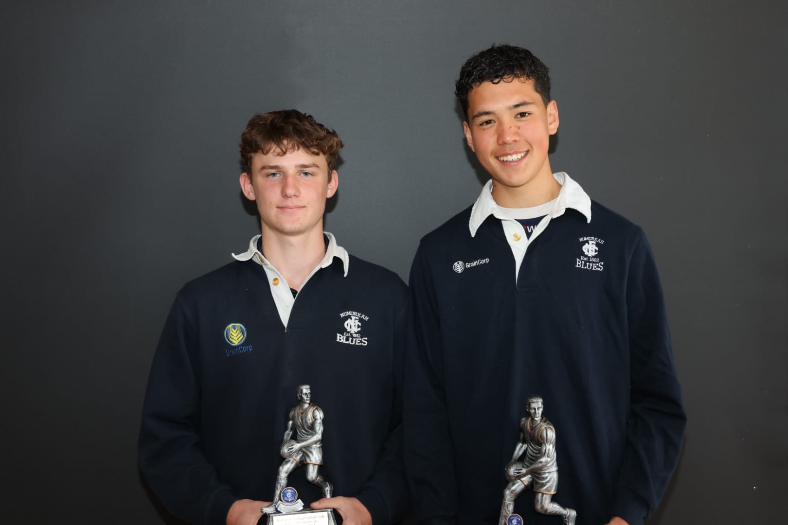 Fourths Best & Fairest winners... (From left): Winner Sol Frost, Runner Up Jacob Church. Photo by Ease Images.
