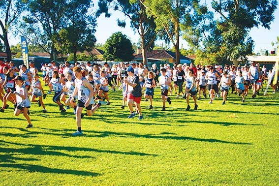 Raring to go... Runners of all ages wait for the starters pistol in this year’s Numurkah Fun Run.

