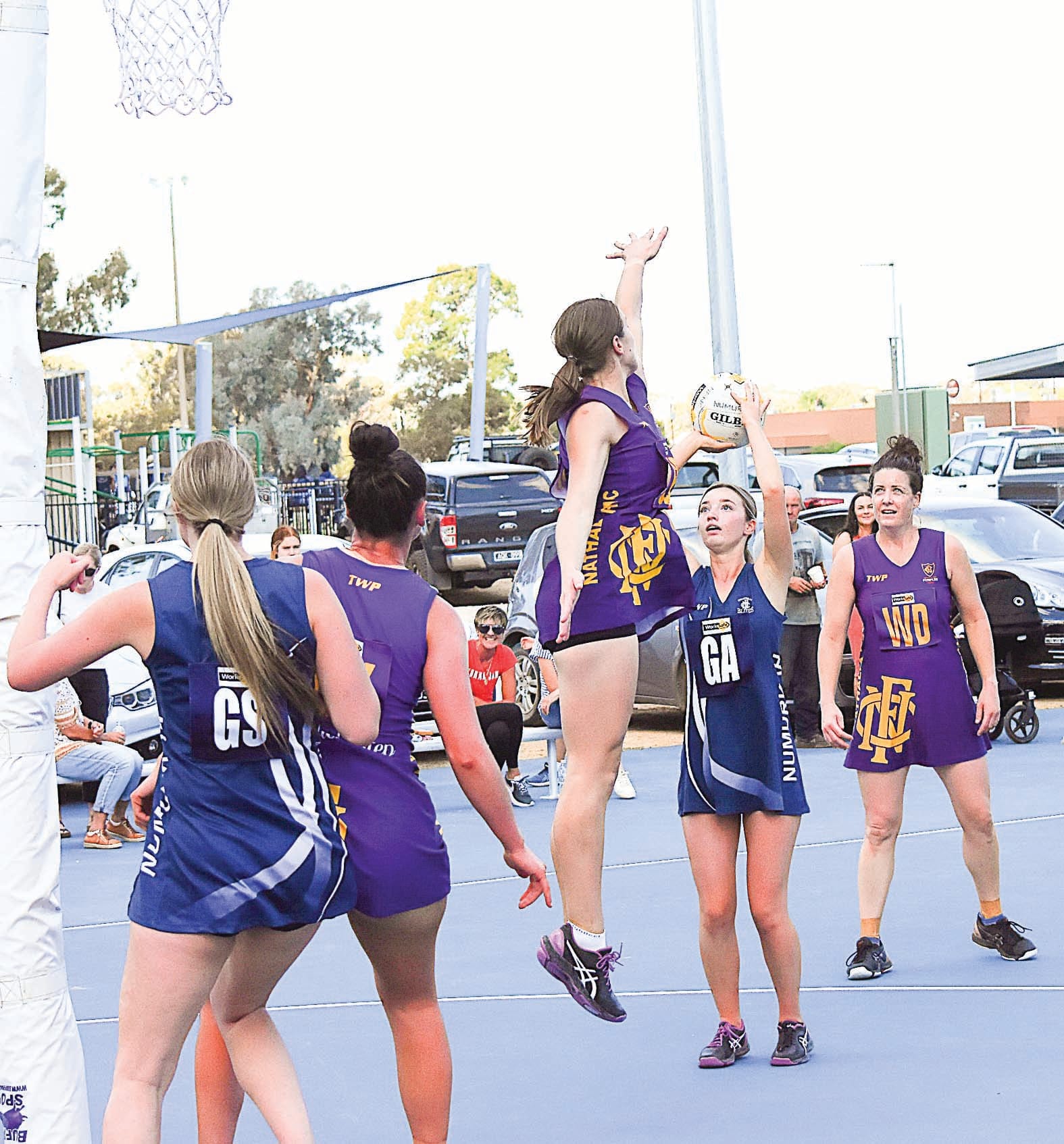 What a goal... Numurkah goal attack Chealah Dawson drains a goal from long range in A-grade. 