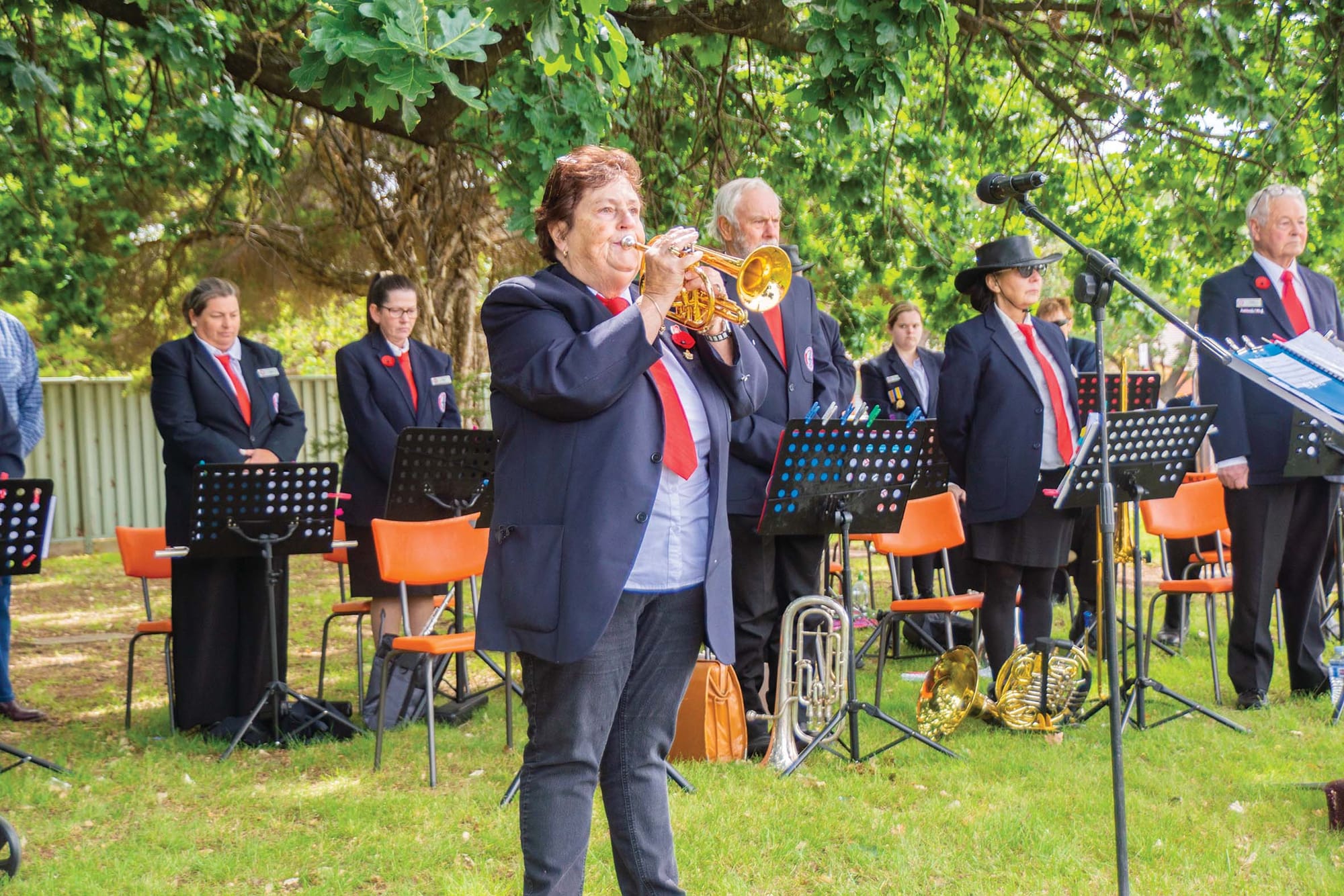 Booming... Carol Sylvie played the Last Post.
