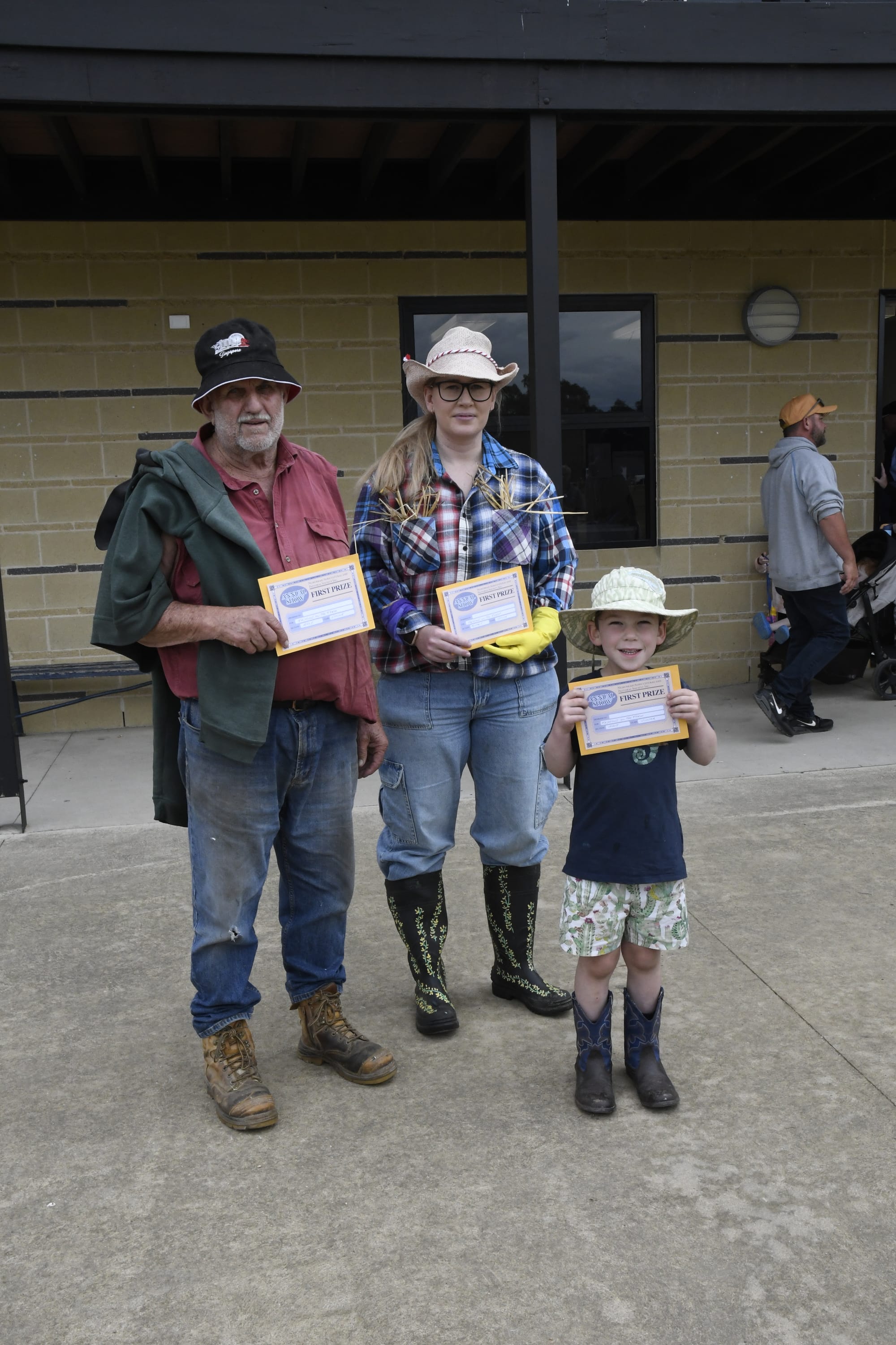 Winners... Fashion on the Farm winners (from left) Hank Sanders, Alana Baldi and Toby Morcombe.