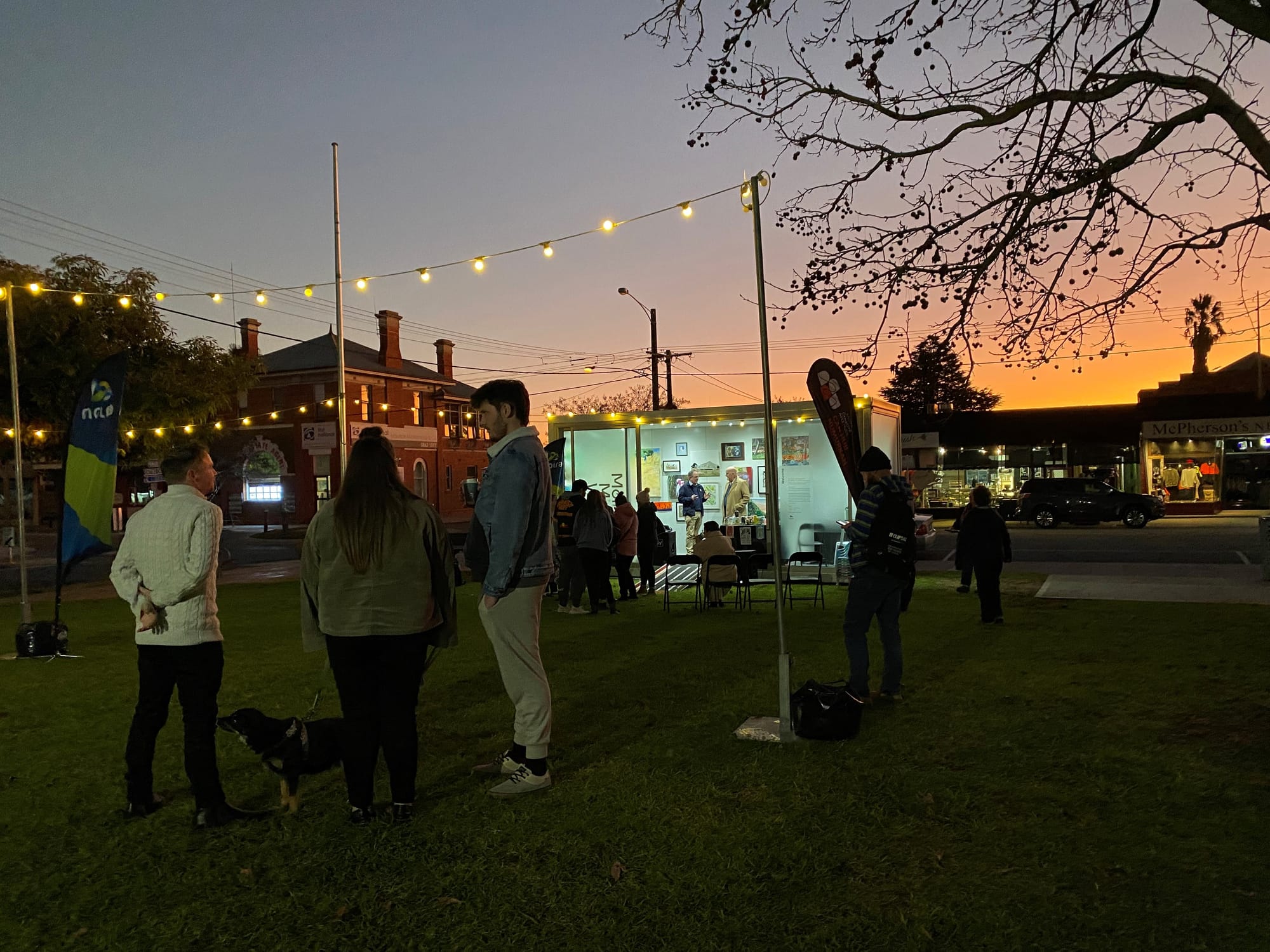 Art in the dark... The wintry nights didn’t stop people from coming out to enjoy the festival.