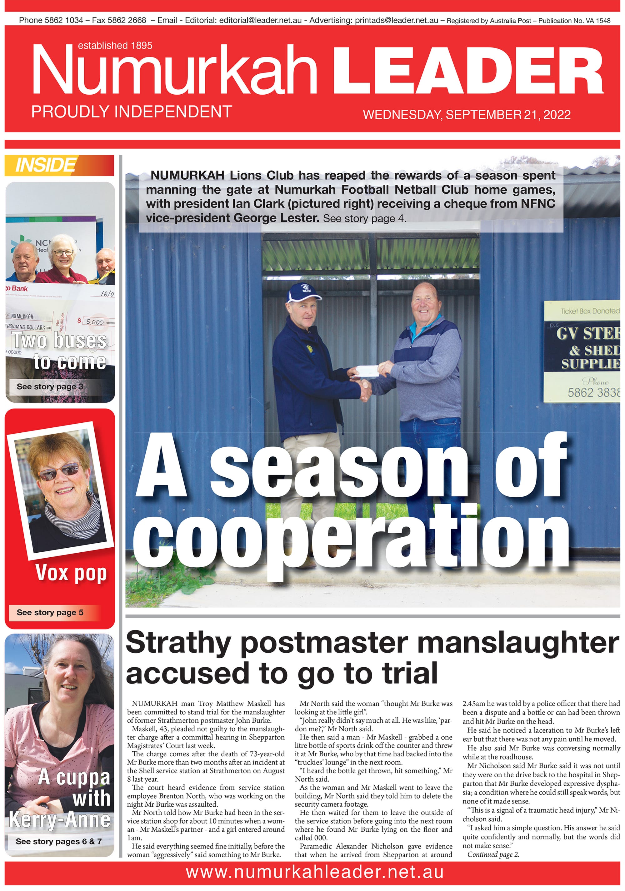 Numurkah Leader digital edition: September 21 2022