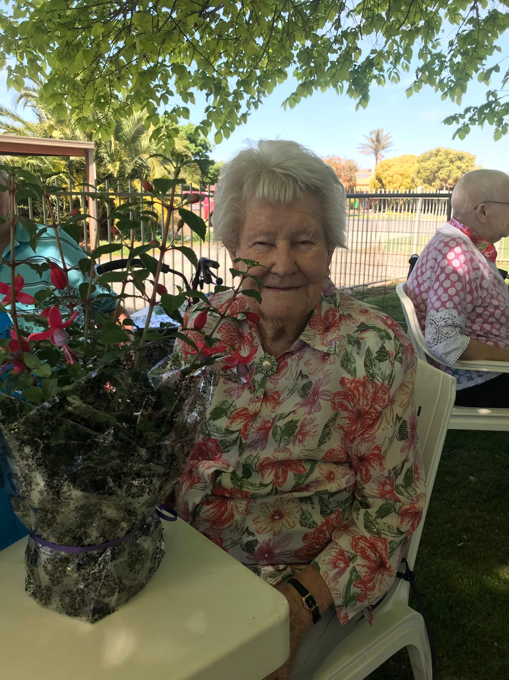 Best pot plant ... Nancy Retallick, winner of ‘best pot plant’ with her pride and joy.

