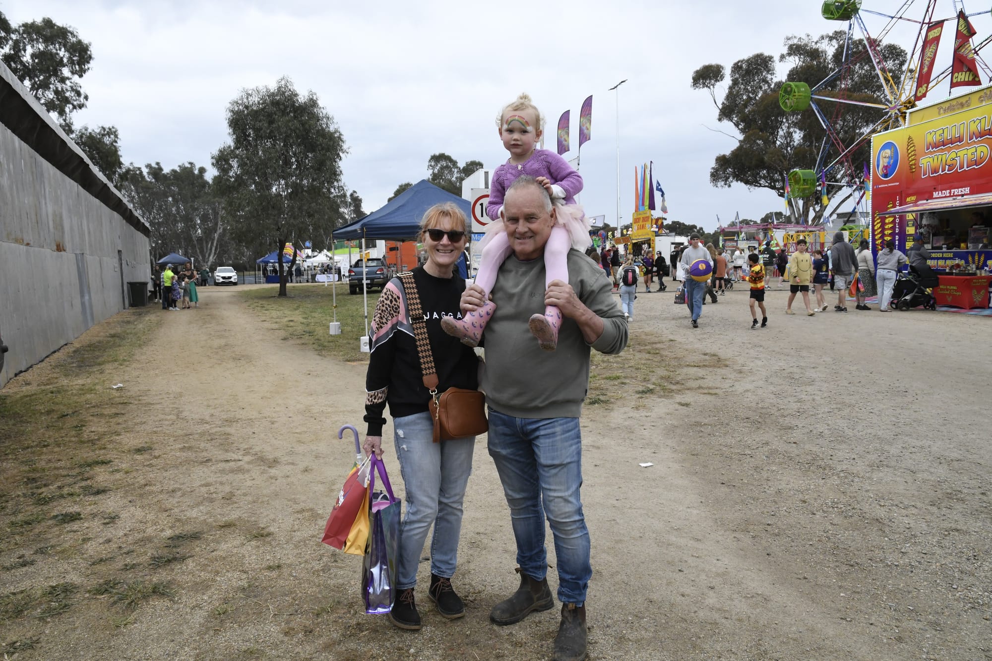 Family fun day... Kate and Bussy Davies decided the Numurkah Show was a great excuse to spoil granddaughter London.