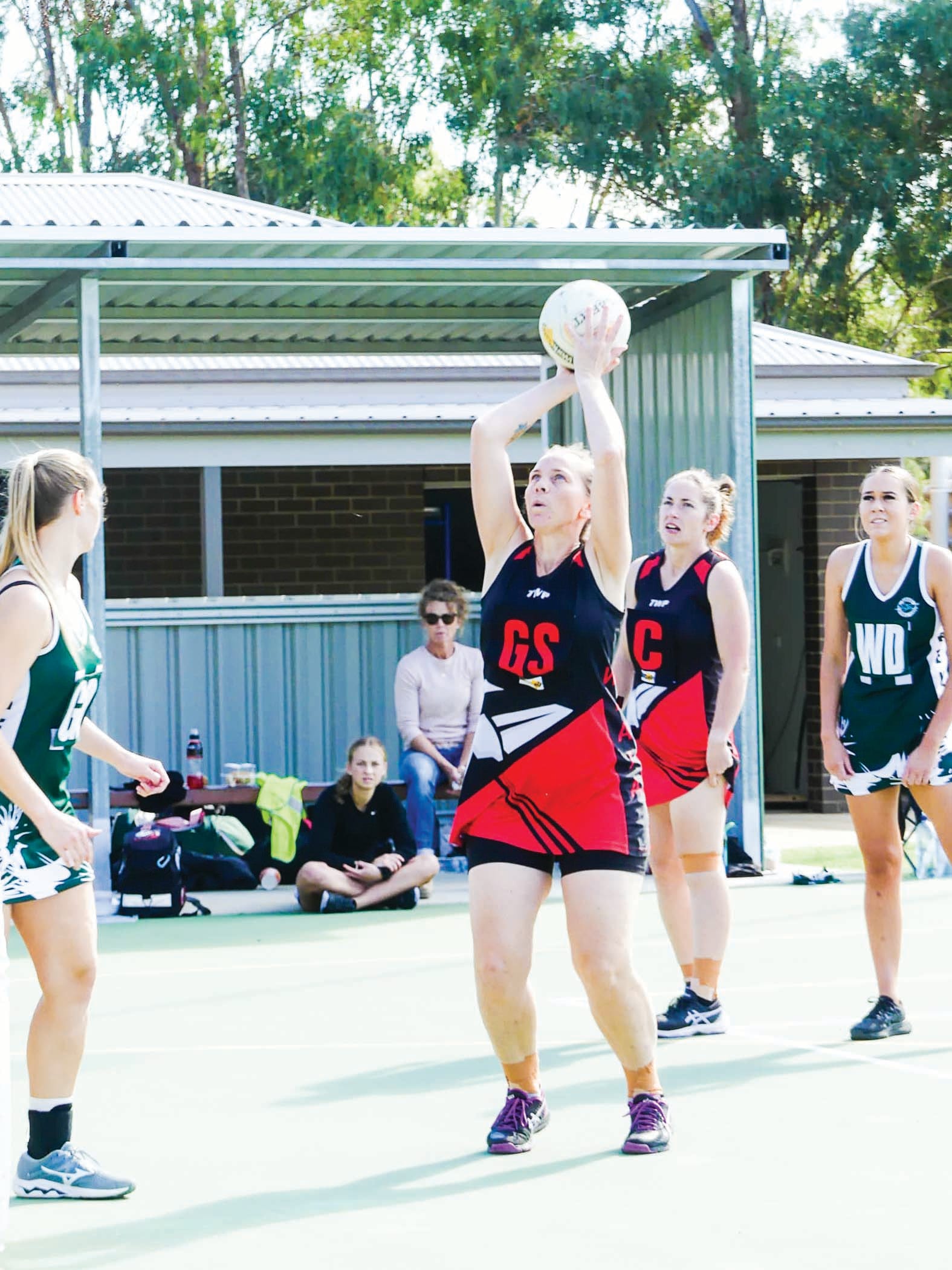 Sure thing... Helen Williams sinks another goal for Waaia.