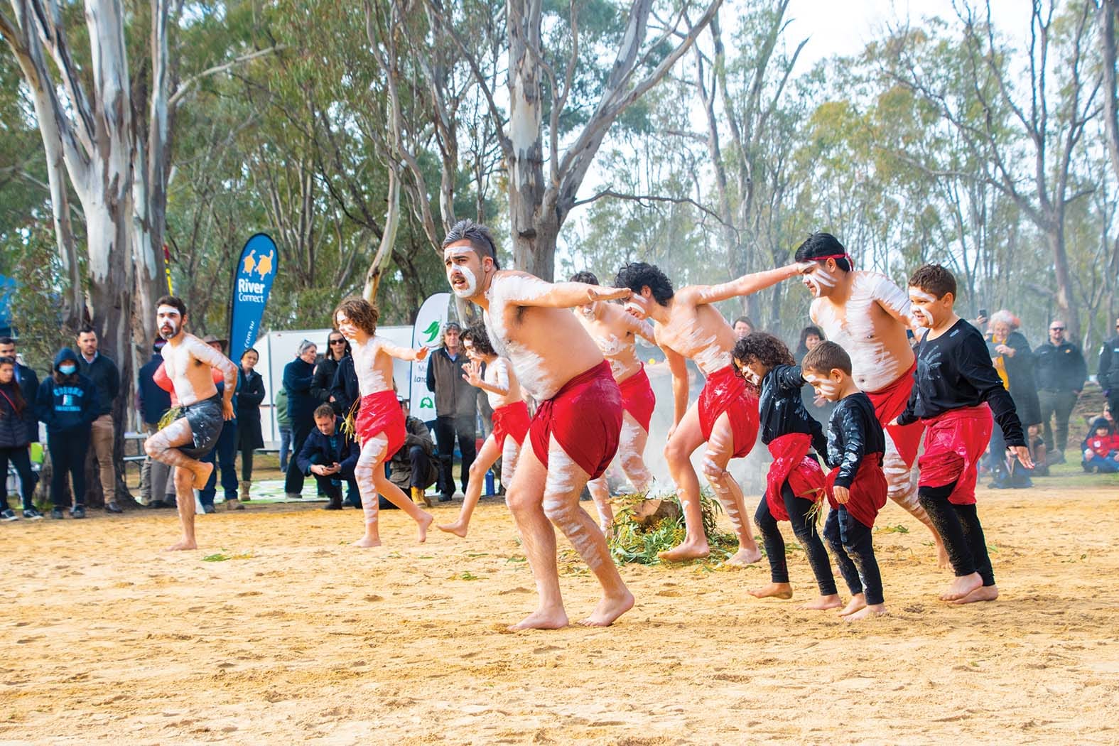 Traditional dancing ... The Yorta Yorta kids put on a stunning show for the crowd. 