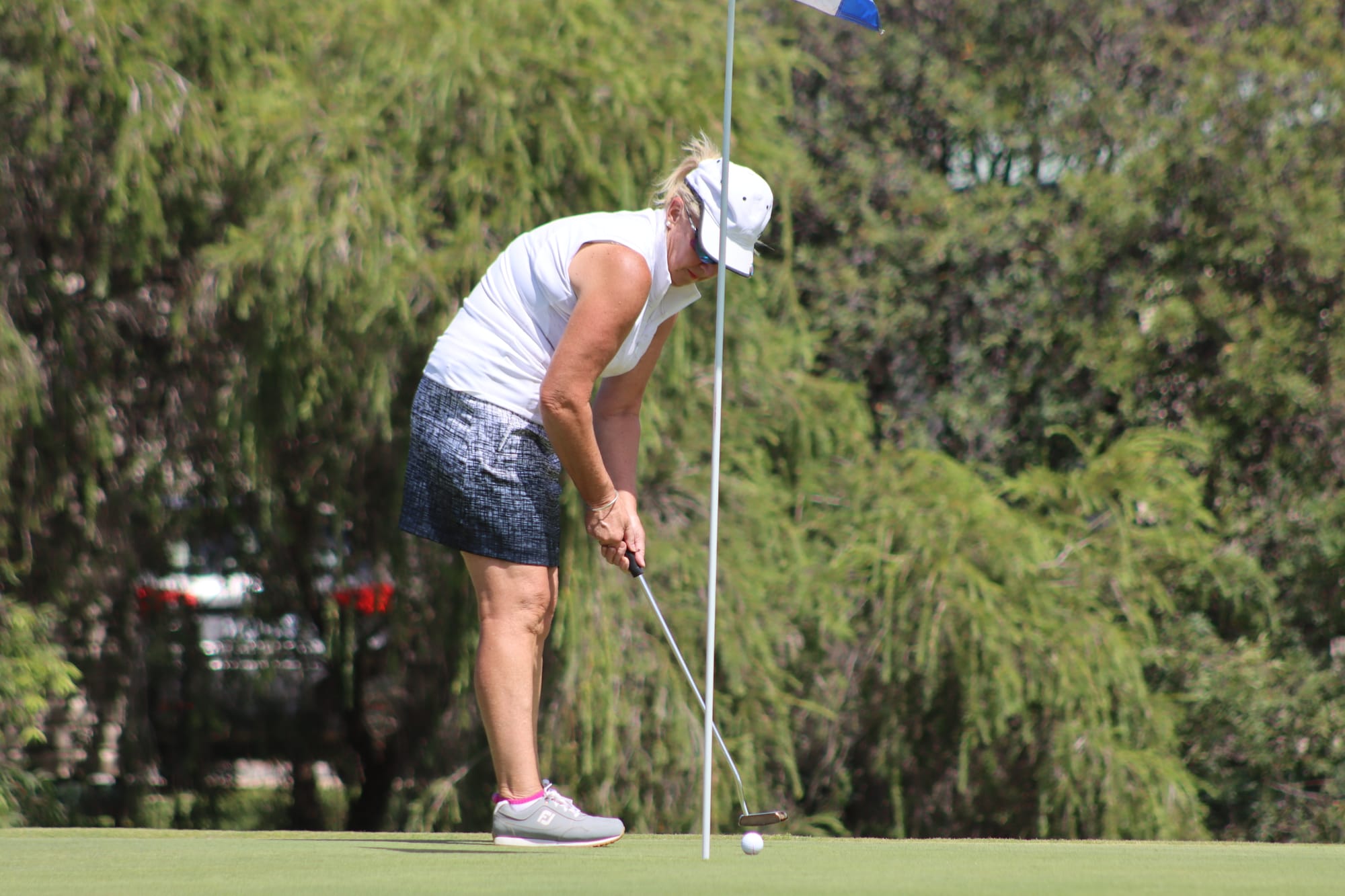 Laughing all the way to a win … Margot McGrath won a countback to win last Wednesday’s competition.