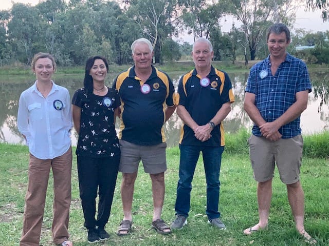 New Lions welcomed into the pride... (From left): Amanda Worthy, Melissa Jones, Lion Keith Nicoll, first vice district Governor Neil Stuart and Ben McArley.
