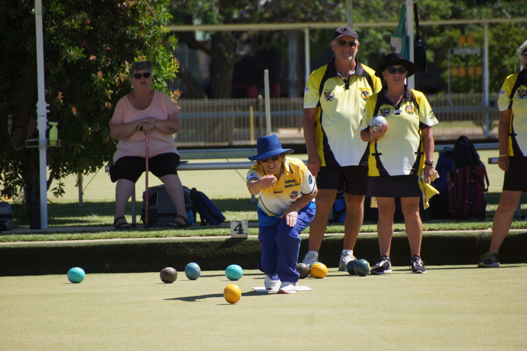Leading from the front... Pam Smith’s rink was Numurkah’s best last Friday.