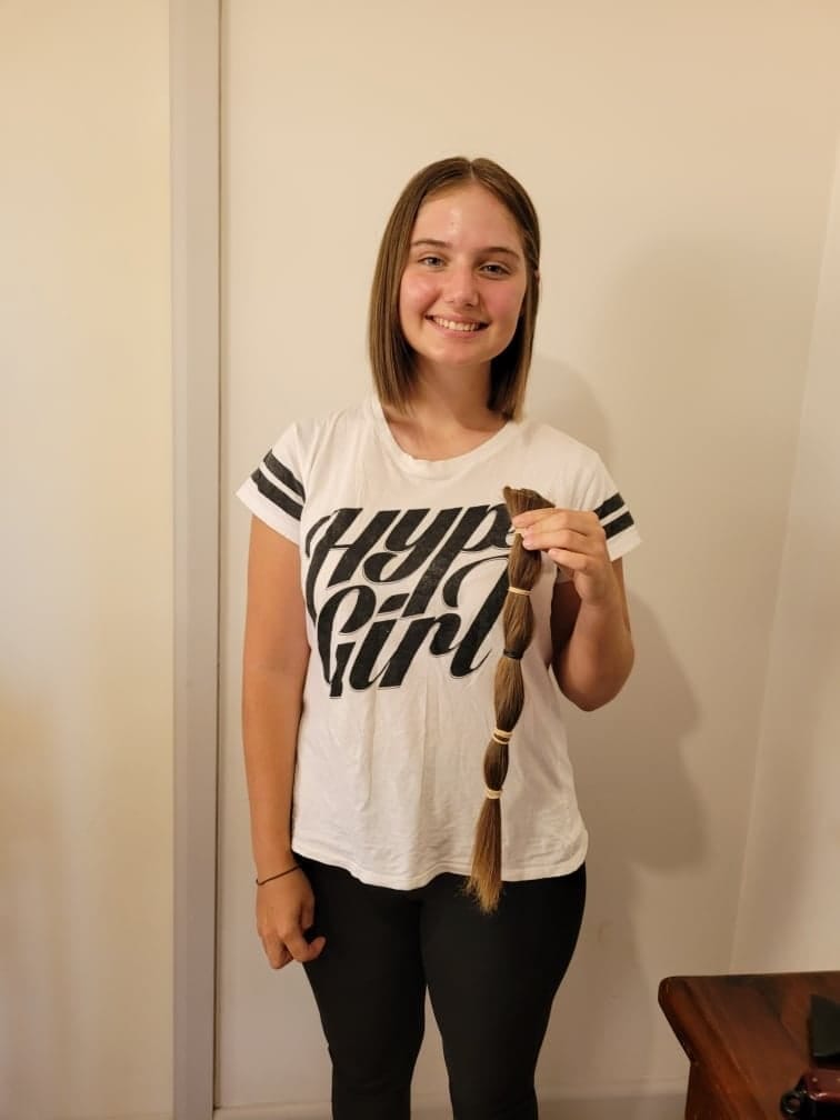 After ... With 45cm less length on her hair, Ella was feeling fresh, light and cool. 
