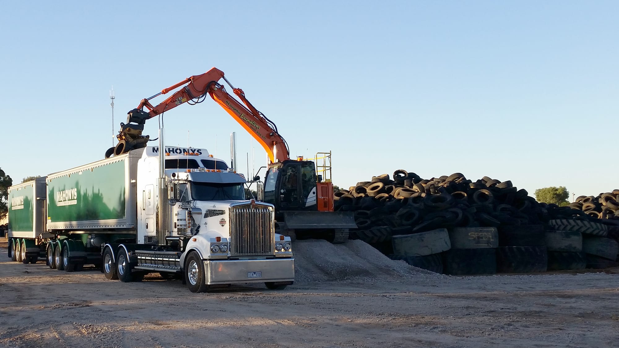 Gone for good ... The first load of tyres left town in December 2018.