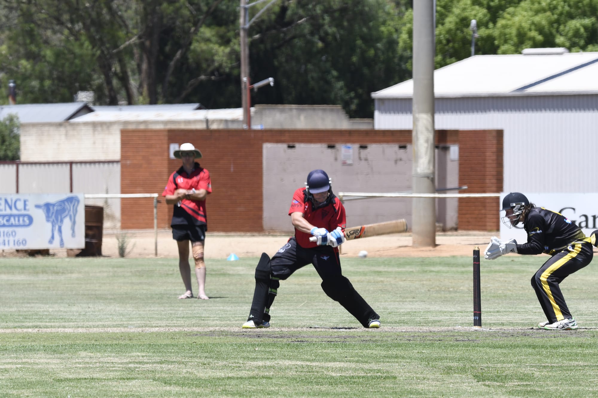 Shot... Seb Moore cuts a wide ball through point. 