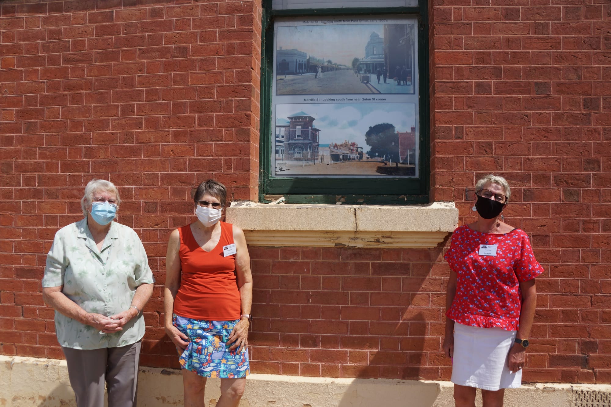 Window into history... Numurkah and District Historical Society members Alison Cook, Linda Shirmer and Bernadette Steward are pleased to see the window project come to fruition. 